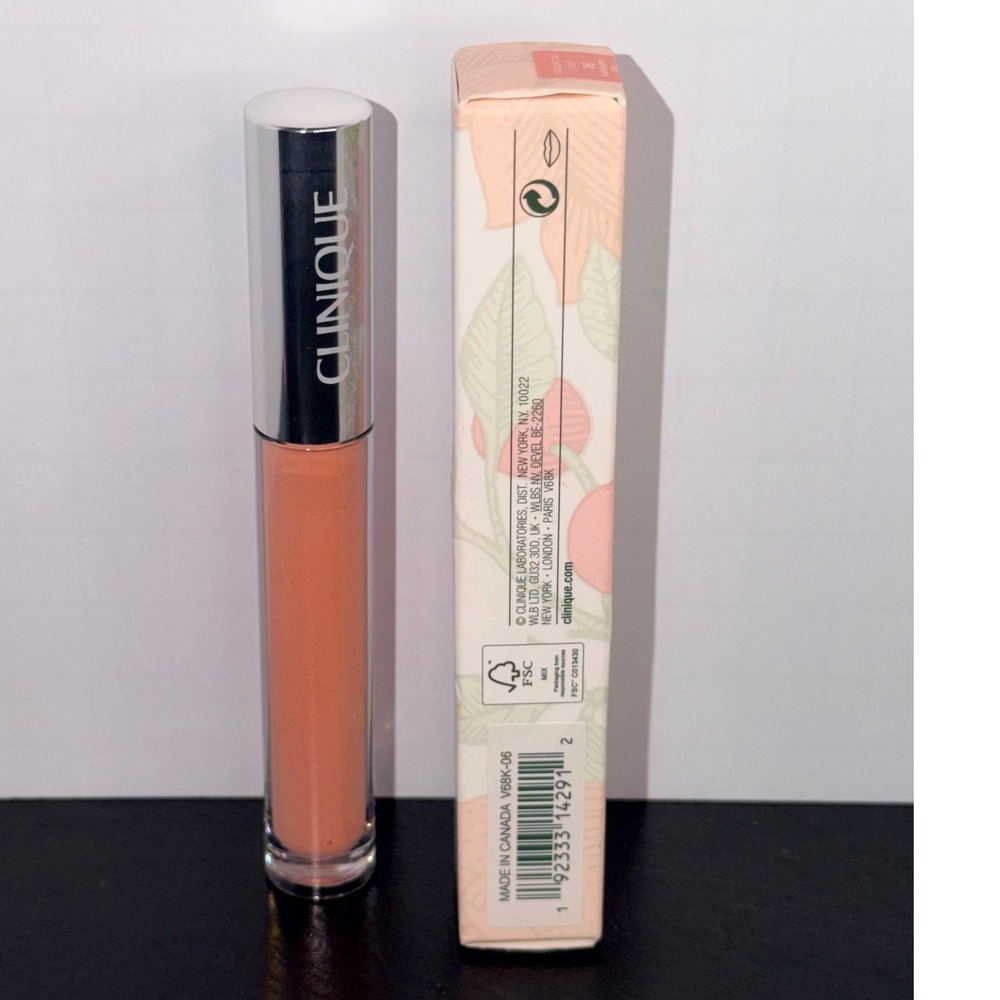 Clinique Pop Plush Creamy Lip Gloss 06 Bubblegum Pop Peach NIB - Picture 2 of 3